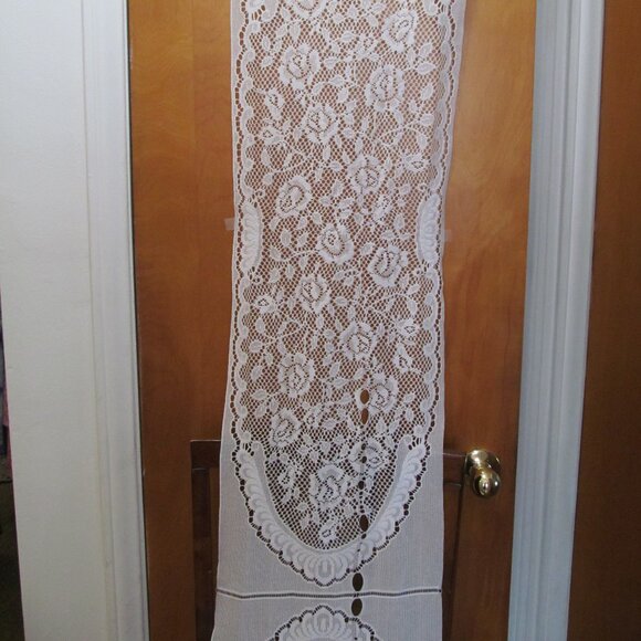 Floral White Lace Table Runner Dresser Scarf Sewing Crafts 86 x 14 - Picture 5 of 14